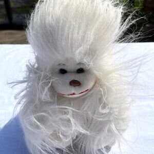 Antics White Monkey Orangutan White Stuffed Toy 1984 12" Vintage Rare Long Hair